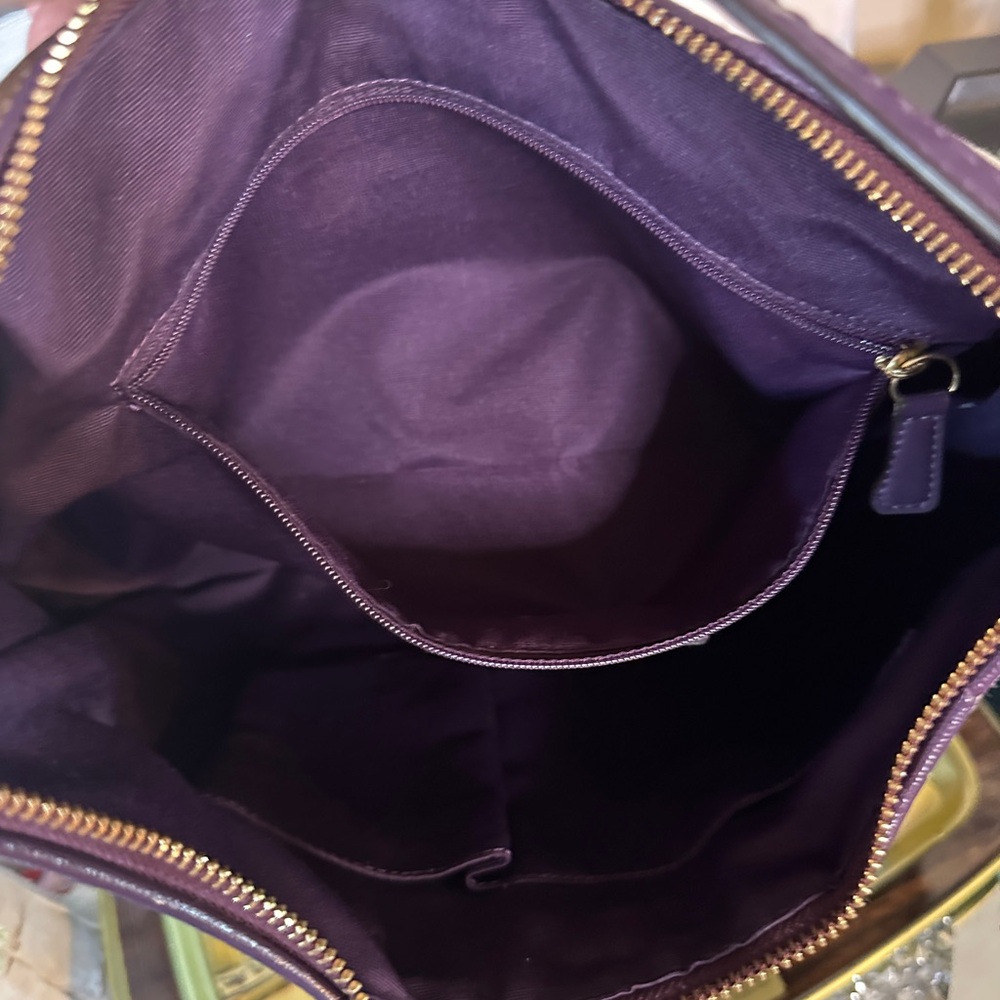 Coach Signature Stripe Convertible Hobo. - Picture 12 of 14